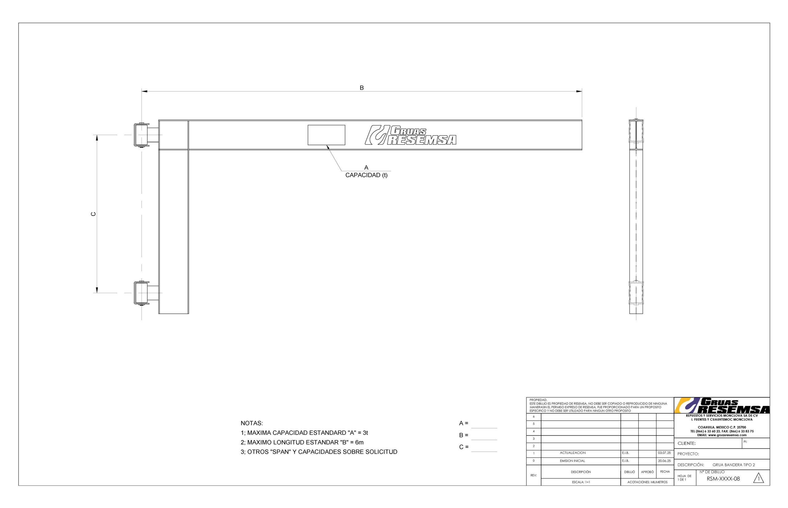 PLANO DE GRUA BANDERA FULL CANTILIVER - Grúas Resemsa